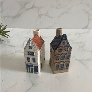 Vintage Royal Deft Miniature Houses Set of Two HandPainted Home Collectible